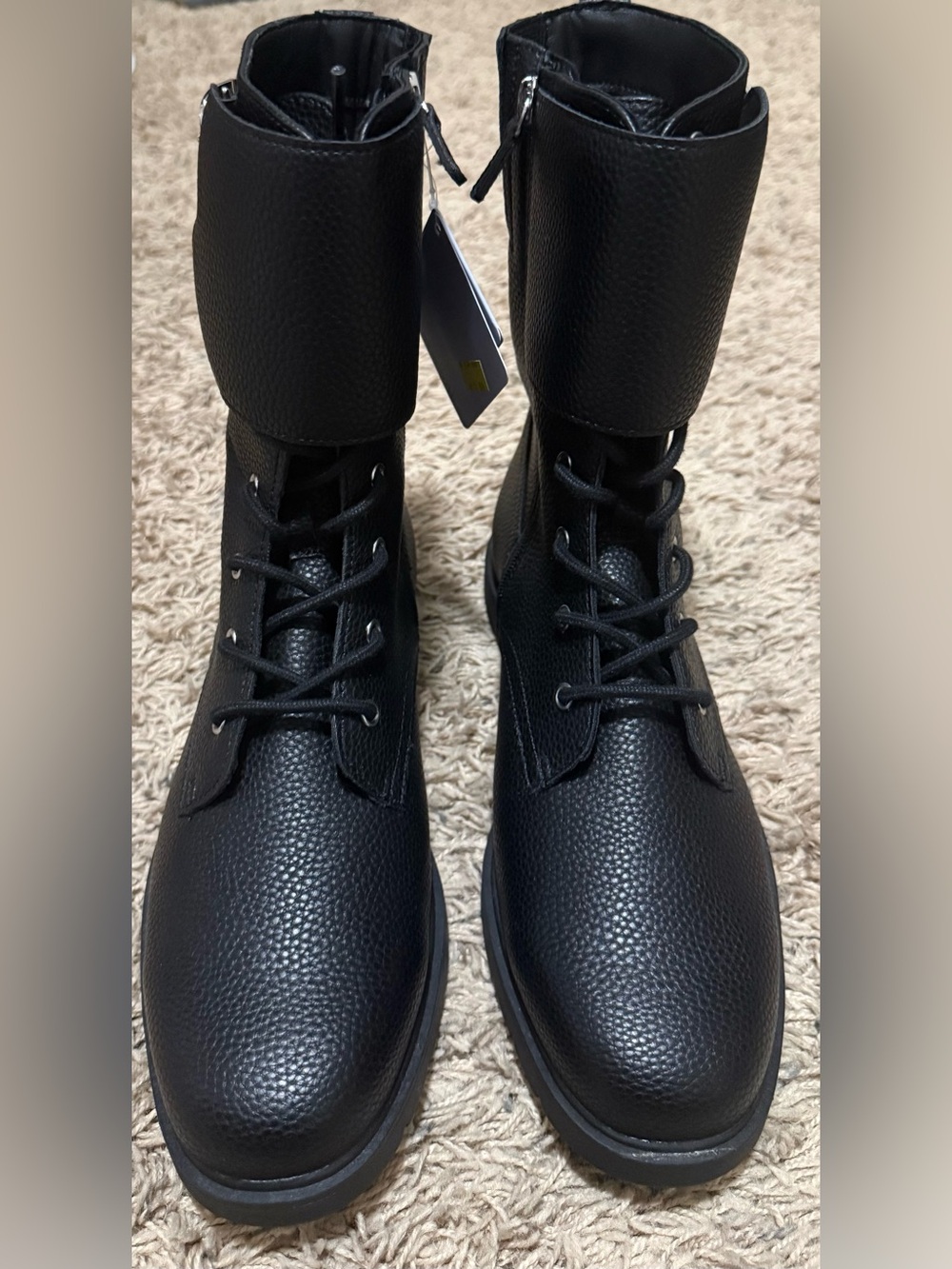 Aerosoles Women's Combat Boots With Laces, Zipper And Buckles Size: 12 Wide